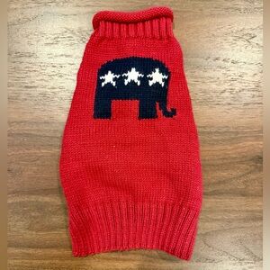 Hound Republican Dog Sweater in Red XS